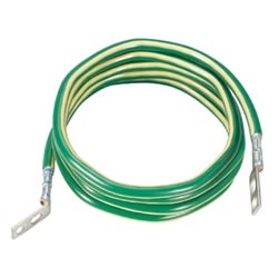 96 in. (2.44 m) length; #6 AWG green wire with yellow horizontal stripe; pre-terminated