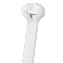 Cable Tie, Metal Barb, 12.0&quot;L (305mm), Standard, Nylon, Natural, Pack of 100