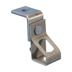 Thread Install Rod Hanger with Angle Bracket, 0.25&quot; Hole 1, Plain, 0.375&quot; Hole 2, Threaded