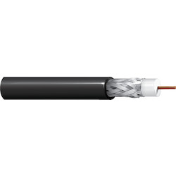 Coaxial Cable, RG6 18 SOL CCS FFPE DUOFOIL+, 60% AL BRD SHD FLRT JKT CMP, 75 OHM BLK ROHS