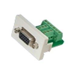 1/3 Insert, 15-Pin DB Connector Mounted Circuit Board Term on Site, Off White