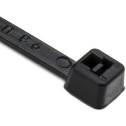 Cable Tie, 4&quot; Long, UL Rated, 18lb Tensile Strength, PA66, Black, 100/pkg