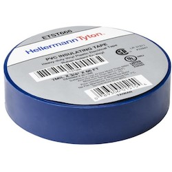 Electrical Tape, .75&quot; x 66&#8217; Roll, 7.0 mil Thick, PVC, Blue, 10 rolls/pkg