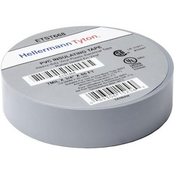 Electrical Tape, .75&quot; x 66&#8217; Roll, 7.0 mil Thick, PVC, Gray, 10 rolls/pkg