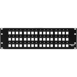 Modular Patch Panel 48 Port, 3U, Steel, Black, 1/box