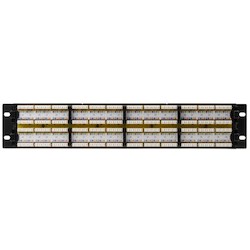 Category 5e Universal 48 Port Patch Panel, 2U, Black, 1/box
