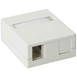 Surface Mount Box, Plenum Rated, 2-Port, 2.32&quot; x 1.10&quot; x 2.78&quot;, PVC, Office White, 1/pkg