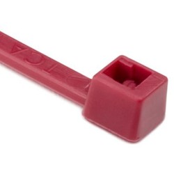 Cable Tie, 4&quot; Long, UL Rated, 18lb Tensile Strength, PA66, Red, 1000/pkg