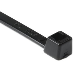 Cable Tie, 12&quot; Long, UL Rated, 50lb Tensile Strength, PA66, Black, 1000/pkg