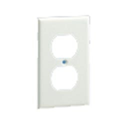 Faceplate, Single Gang, (2) Electrical Outlet Ports, Plastic, Screw-on, Electric Ivory