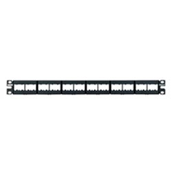 24-Port Patch Panel Supplied With Six Factory Installed CFFP4 Type Front Removable Snap-In Faceplates