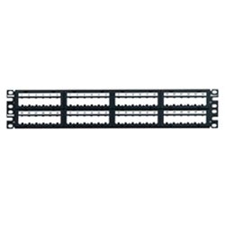 48-Port Patch Panel Supplied With Eight Factory Installed CFPLM6BL Snap-In Faceplates