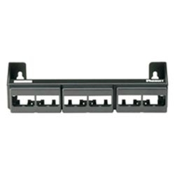 12-Port Patch Panel Supplied With three Factory Installed CFFP4 Snap-In Faceplates With Integrated Wall Mount Bracket