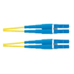 LC to LC single-mode duplex patch cord, 1.6 mm jacketed cable (one duplex LC connector on each end) - 9/125 µm.