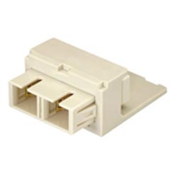 Module Supplied With One SC Duplex Multimode Fiber Optic Adapter (Electric Ivory) With Phosphor Bronze Split Sleeves, Electric Ivory