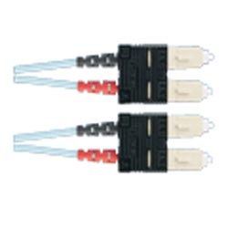 SC to SC multimode duplex patch cord, 10GbE, 3mm jacketed cable (one duplex SC connector on each end) - 50/125µm.