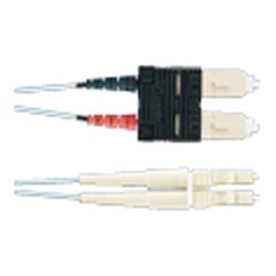 SC to LC multimode duplex patch cord, 10GbE, 1.6mm jacketed cable (one duplex SC connector on one end and one duplex LC connector on the other end) - 50/125µm.