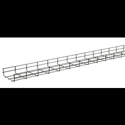 Quick Tray Pro Wire Mesh Cable Tray System, 4.00x18.00x120.00, Black, Steel