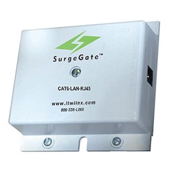 Building entrance protector, Cat 6, 1GB, protects high-performance 4-pair Cat 6 Outside Plant Cables as well as Cat 6 UTP cables for LAN/Data applications (16V). Using RJ45 in and out.
