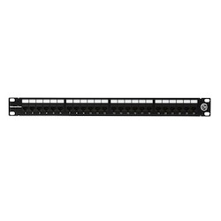Category 5e Universal 24 Port Patch Panel, 1U, Black, 1/box