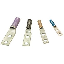 Compression Lug; Slotted; #6 Cable; .500&quot; (12.7 mm) /.625&quot; (15.9 mm) Hole Spacing; .250&quot; (6.4 mm) Hole Size; Blue; Each