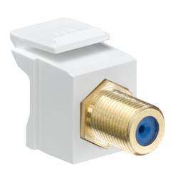 1-PORT F-TYPE INSERT GOLD-PLATED WHITE