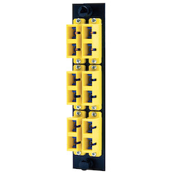 FIBER PANEL, COMMERCIAL, 12F SM SC DUP ADAPTER PANEL - BLACK WITH YELLOW ADAPTERS