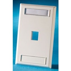 Single gang plastic faceplate, holds one Keystone jack or module, Electrical Ivory