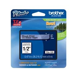 Brother TZE131 Black on Clear 12 mm Tape for P-touch, 8 m