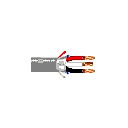 Multi-Conductor - Commercial Audio Systems cable, 20 AWG, 3 bare copper conductors, PP insulation, 1000&#8217; boxes, conductors cabled, Beldfoil shield tape (foil side out) with drain wire, PVC jacket with ripcord, sequential footage marking every two feet