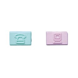 TAB VOICE TELEPHONE ICON USED WITH IMO AND PATCH PANELS CLOUD WHITE 100/PK