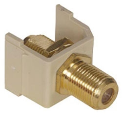Snap-Fit, Gold F-Coax Connector, Electric Ivory
