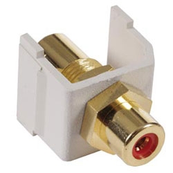 iSTATION(TM) RCA Audio Video Connector, off white housing color with red insulator