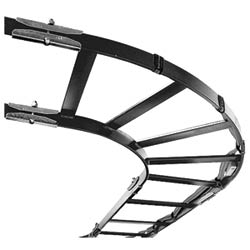 Cable runway ladder rack 12 inch Wide 90 degree E-bend steel black