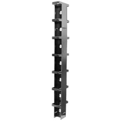 Cable management rack section vertical 2100 mm (84 inch) High X 150 mm (6 inch) wide X 320 mm (12.75 inch) deep double sided black