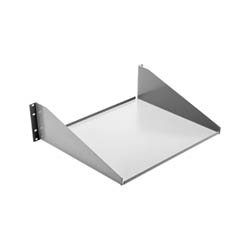Shelf standard solid 480 mm (19 inch) wide X 380 mm (15 inch) deep Aluminium single sided 22.7 kg (50 lbs) capacity black