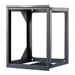 Wall Mounted Relay Rack, 26 H, 20.25&quot; W x 26&quot; H x 18&quot; D, Black