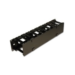 Siemon 2U Horizontal Cable Manager 19-Inch Deep - Black, Steel & Plastic, Used - WM-145-5
