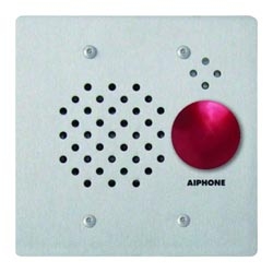 Vandal Resistant 2-Gang Door Station W/ W/ Red Mushroom Button, Flush Mount Stainless Steel