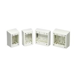 Single Gang Low Voltage Outlet Box With Adhesive for Screw-on Faceplates, White