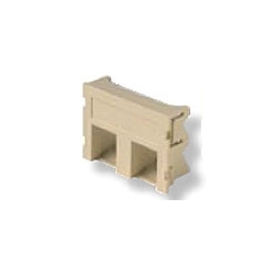 2-Port Angled Blank Module For SL Series Faceplate Uses 1.5U Almond