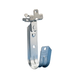 CADDY CABLECAT J-Hook with Hammer-On Flange Clip, Swivel, Steel, 4&quot; dia, 1/8&quot;, 1/4&quot; Flange
