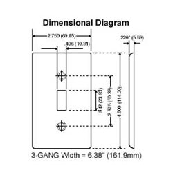 3-Gang Decora/GFCI Device Decora Wallplate, Standard Size, Thermoset, Device Mount - White