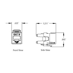 Jack UTP Cat 6 azul con pinza (150 piezas) 61110JL6, Marca LEVITON