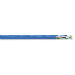 Plenum UTP Copper Cable, 10Gain Category 6A, 4-Pair, 22 AWG, Solid Annealed Bare Copper Conductor, Thermoplastic/PVC, Green Jacket, 1000 FT. Reel