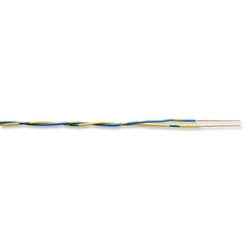 24 AWG, 1 Pair, (Core coding: blue and yellow, yellow and blue) solid bare Copper Conductor Semi rigid PVC no cut lengths