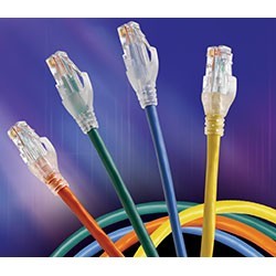 CAT6+ Patch Cord, Bonded-Pair, 4 Pair, 24 AWG Solid, CMR, T568A/B-T568A/B, White, 3 ft. (0.9 m).