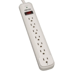 Protect It| 7-Outlet Surge Protector, 6 ft. Cord, 1080 Joules, Diagnostic LED, Light Gray Housing