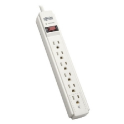 Protect It| 6-Outlet Surge Protector, 6 ft. Cord, 790 Joules, Diagnostic LED, Light Gray Housing