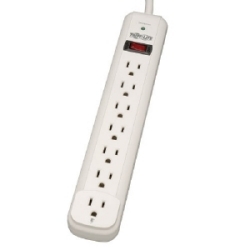 Protect It| 7-Outlet Surge Protector, 25 ft. Cord, 1080 Joules, Diagnostic LED, Light Gray Housing